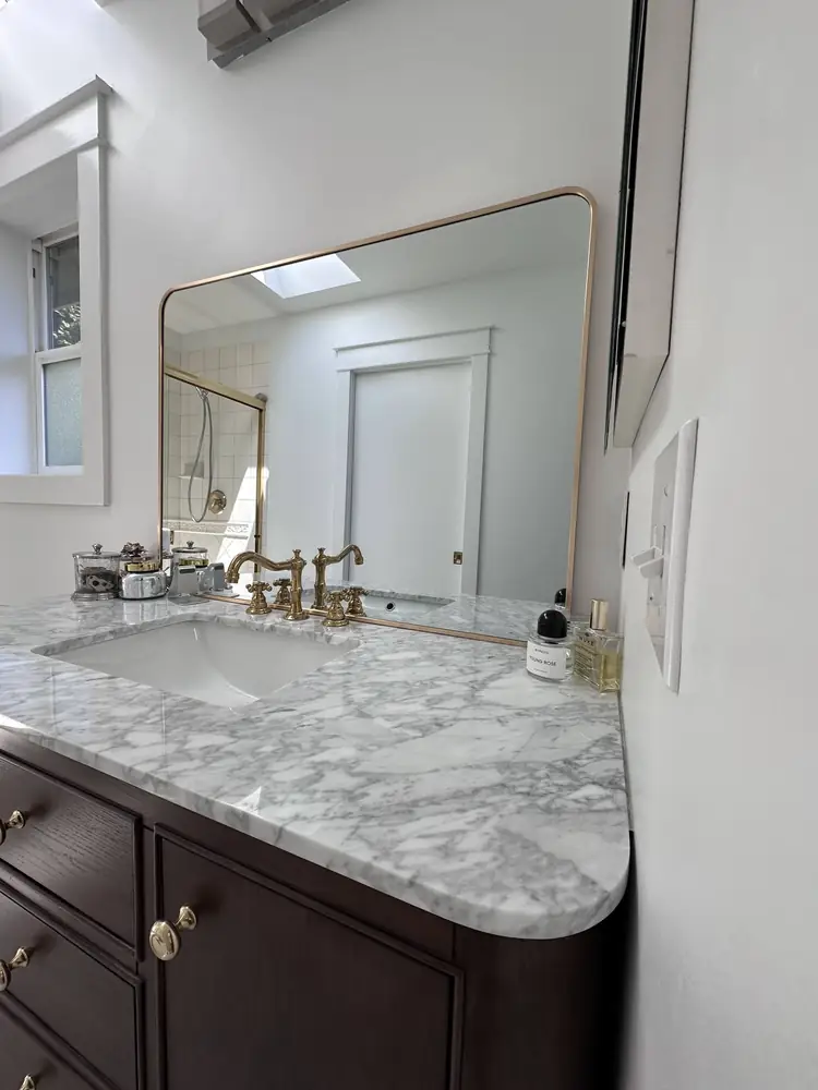 Shower after hard water stain removal, Seattle house cleaning