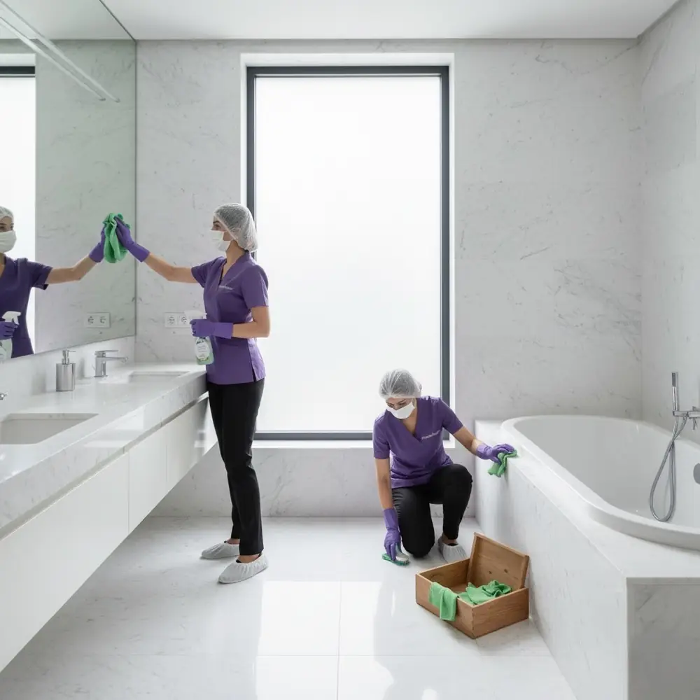 Move-out bathroom cleaning