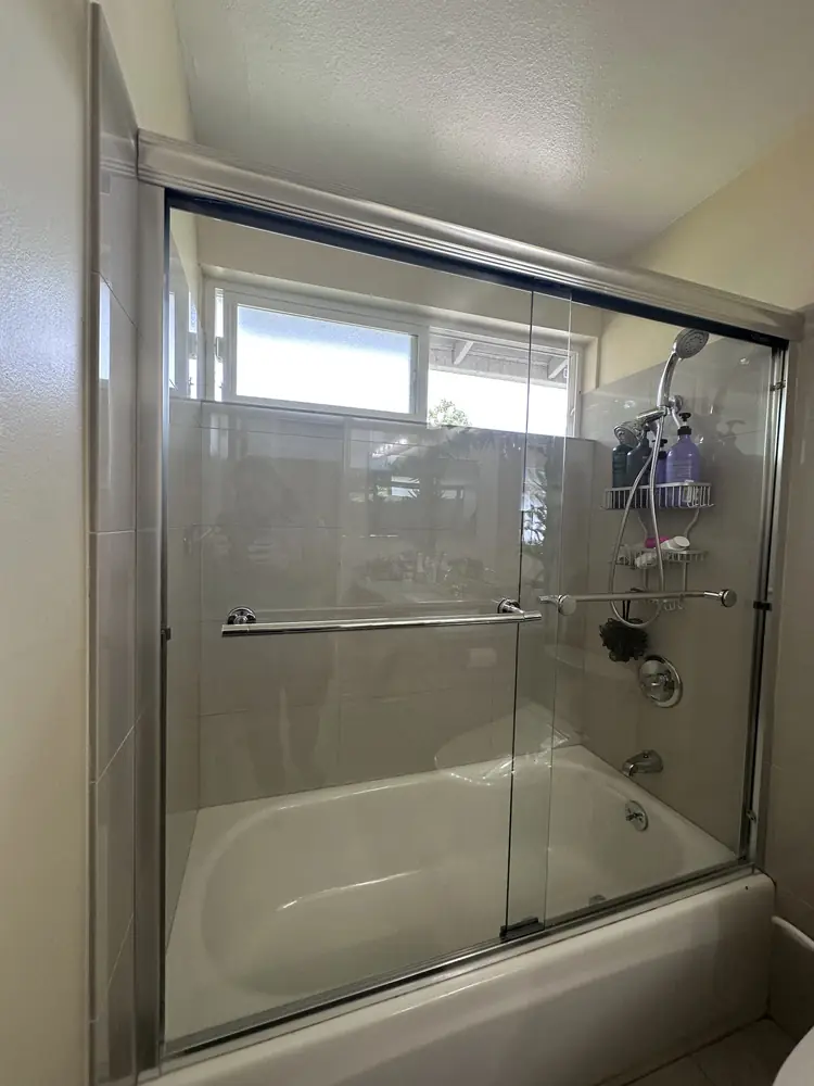 Shower glass cleaned and polished
